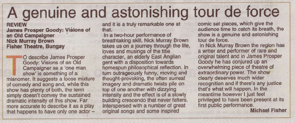 James Prosper Goody: Visions of an Old Campaigner - review - Beccles & Bungay Journal - 2009